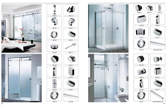 Stainless Steel Material Frameless Glass Shower Bathroom Door Hardware 