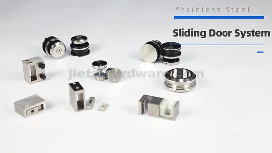 Factory Price Wholesale Shower Room Stainless Steel Frameless/Tempered Glass Sliding Door System Roller Bathroom Glass Interior Fitting Door