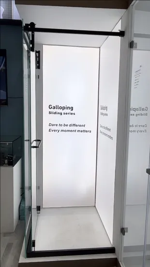 New Style Shower Frameless Sliding Door Corner Sliding System Folding Glass Door Hardware 